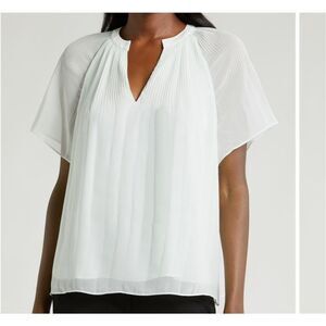 Halogen Release Pleat Blouse in fresh mint size L